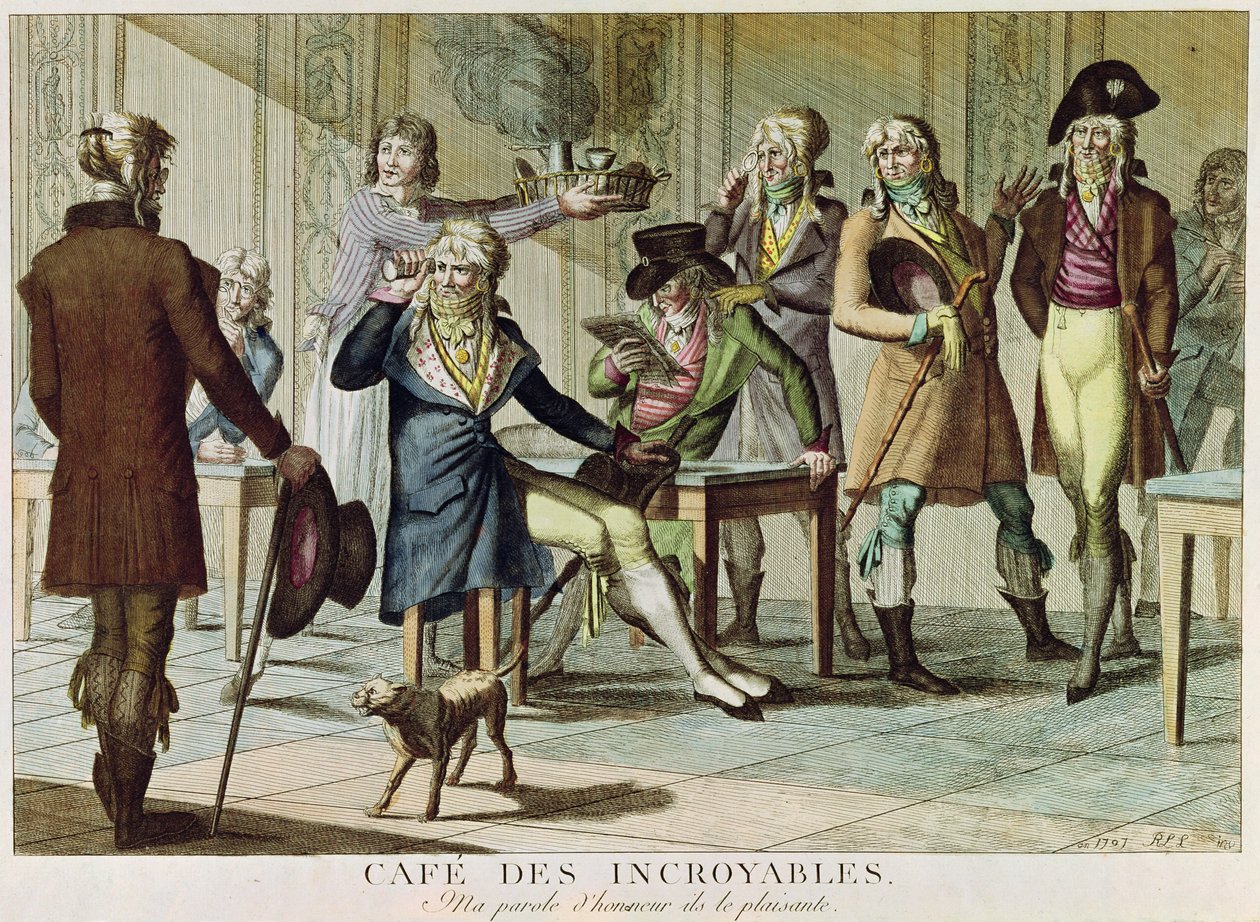 Le Cafe des Incroyables, 1797 autorstwa French School