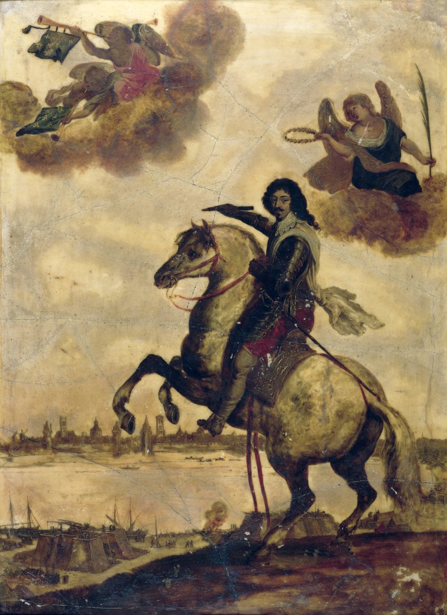 Ludwik XIII (1601-43) podczas oblężenia La Rochelle autorstwa French School