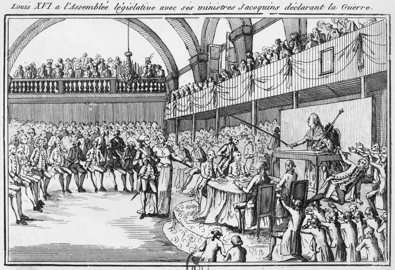 Ludwik XVI wypowiada wojnę Austrii 20 kwietnia 1792 r. autorstwa French School