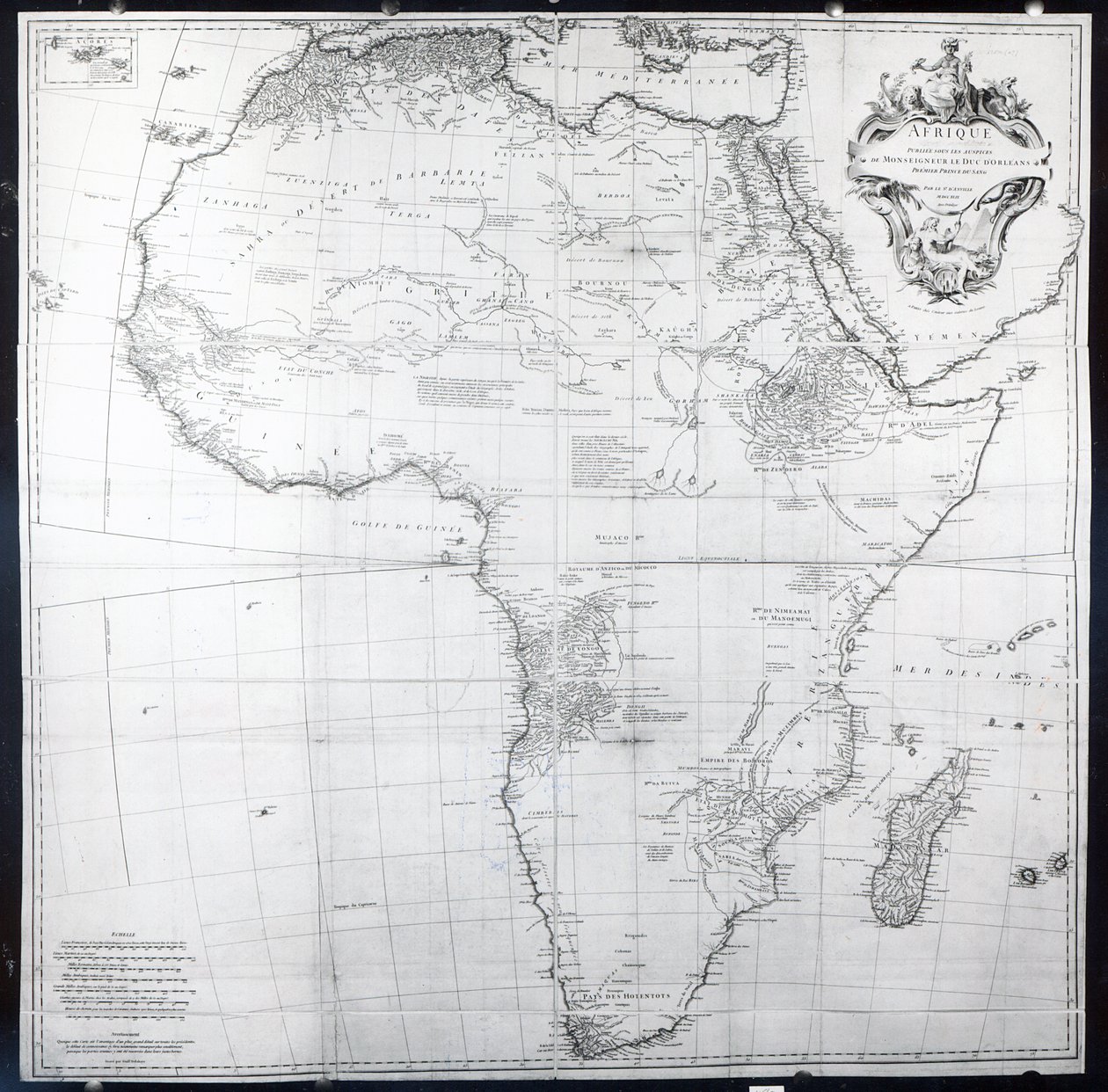 Mapa Afryki, rytowana przez Guillaume Delahaye, 1749 autorstwa French School