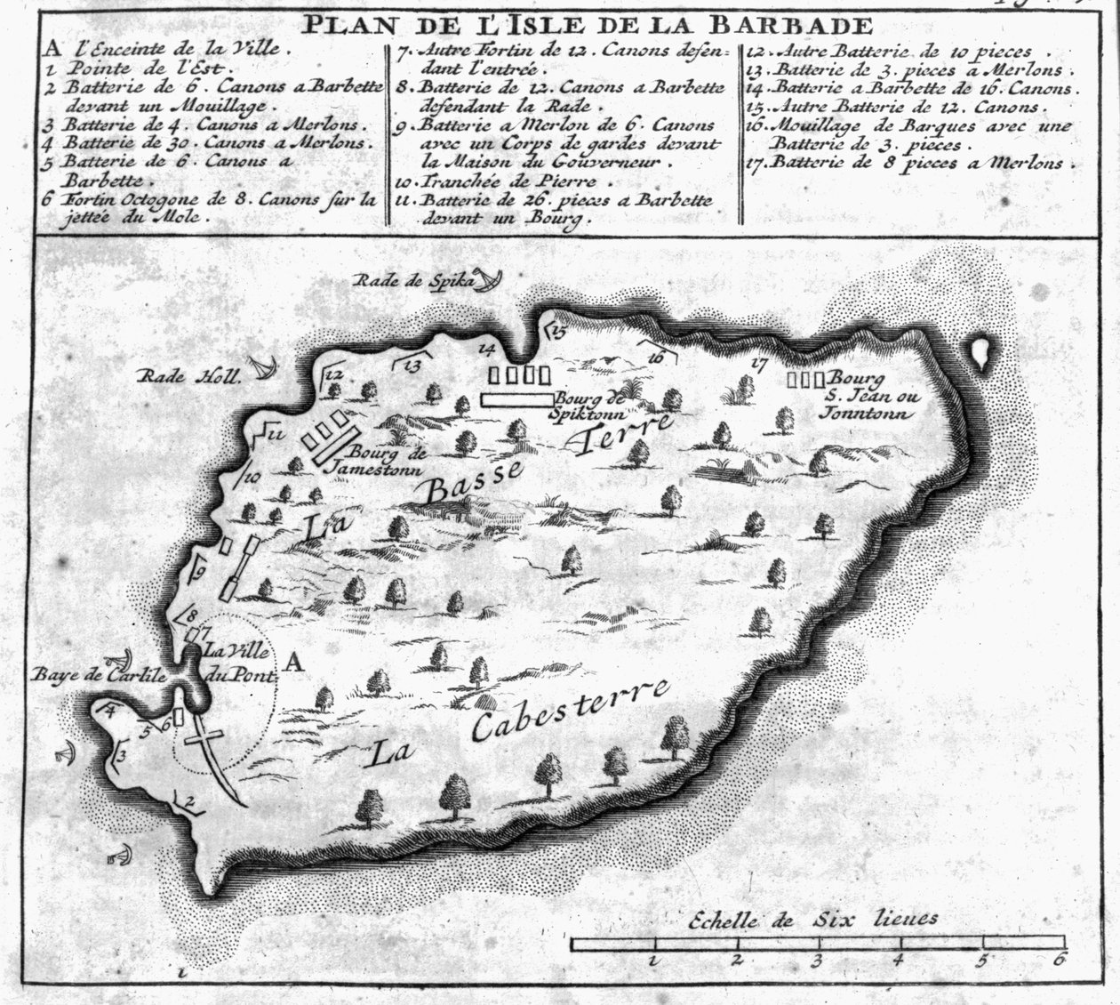 Mapa Barbadosu autorstwa French School
