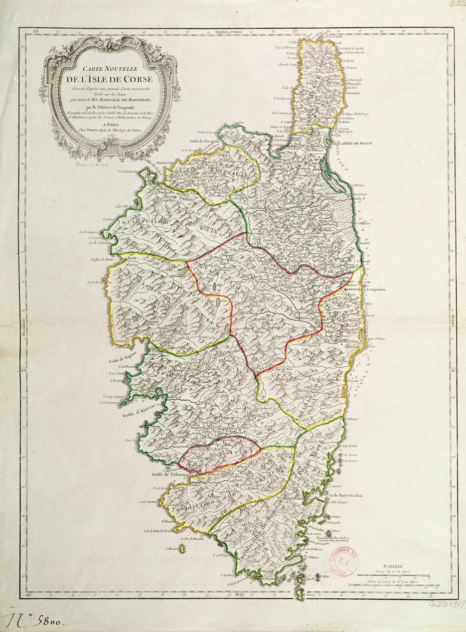 Mapa Korsyki autorstwa French School