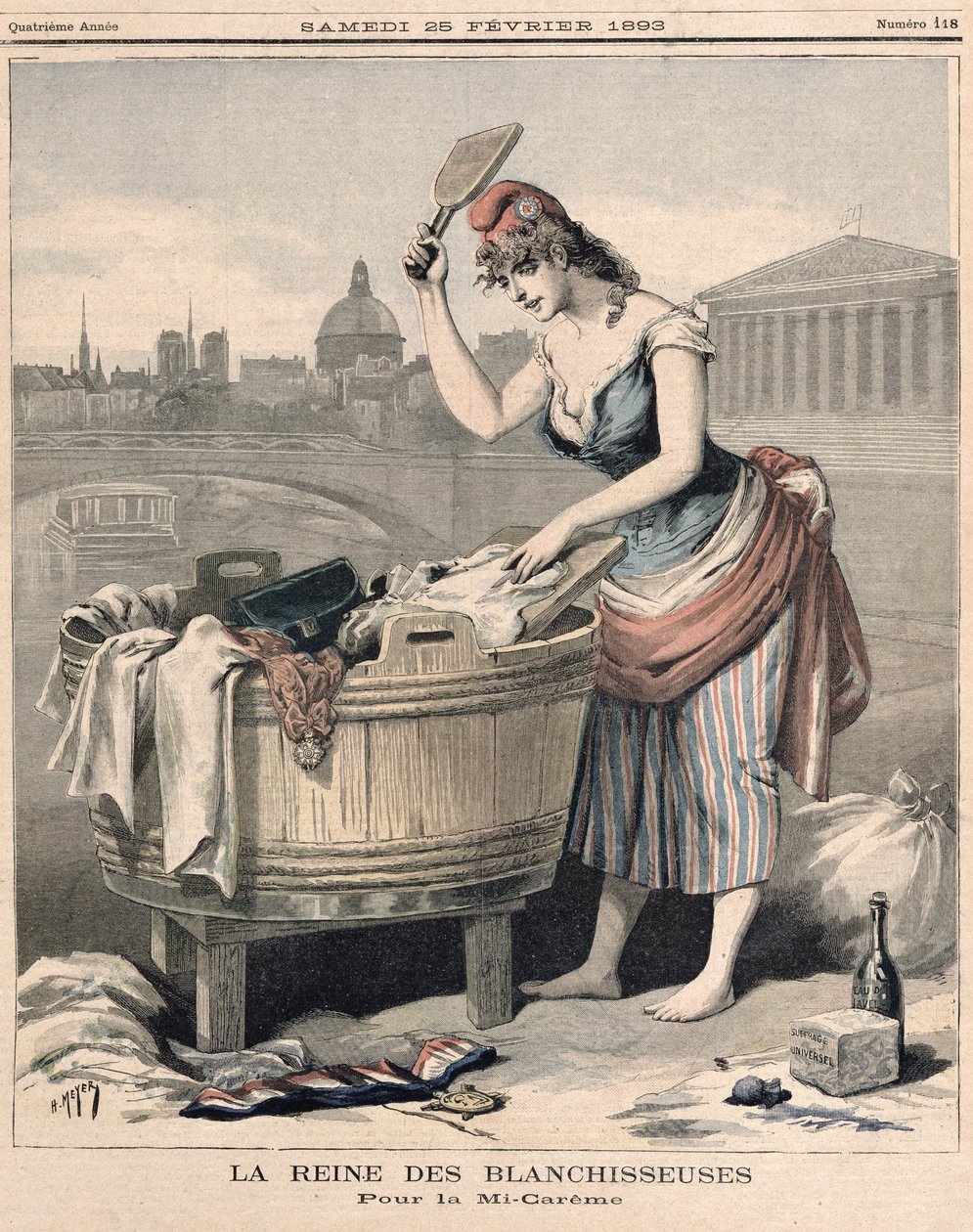 „Marianne, królowa praczek”, z „Le Petit Journal”, 25 lutego 1893 autorstwa French School