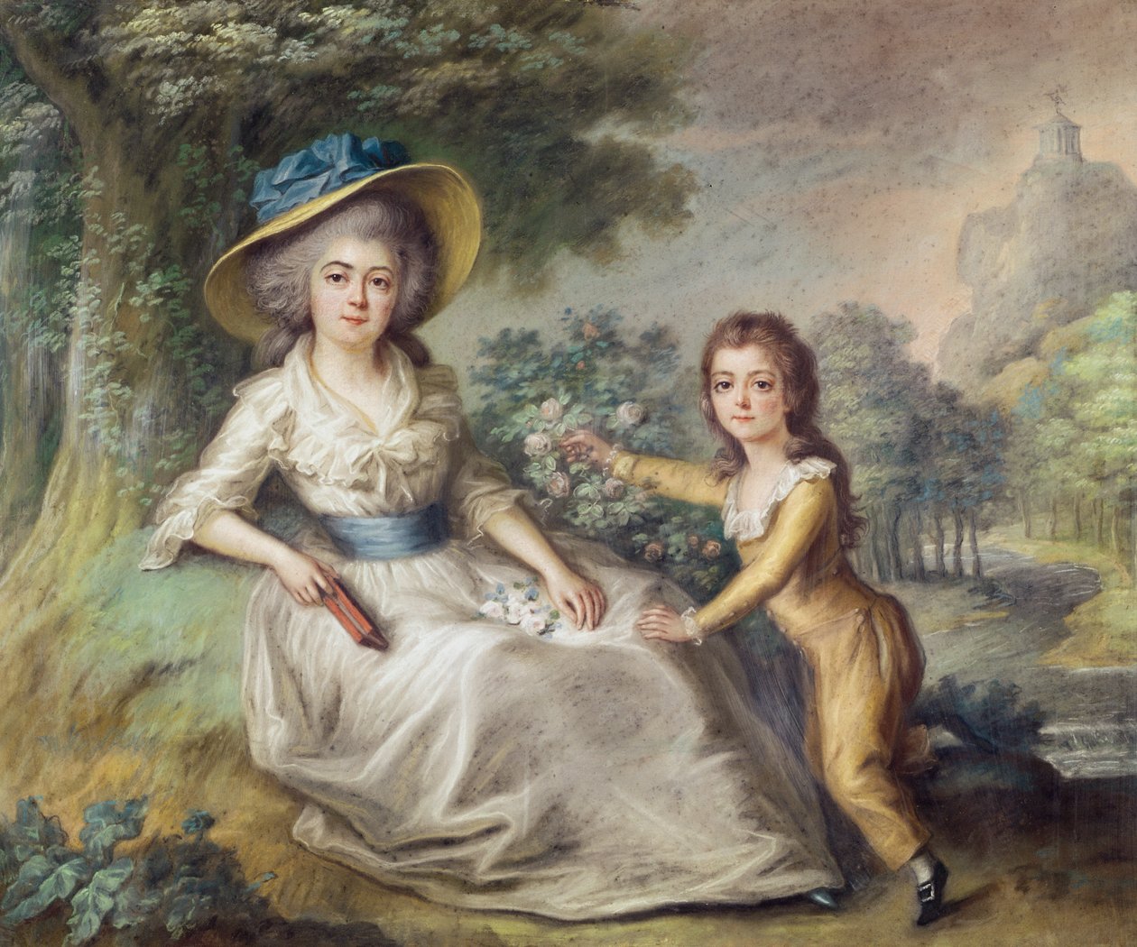 Мари Дупин де Франкуэйл (1748-1821) ба түүний хүү Морис Поли autorstwa French School