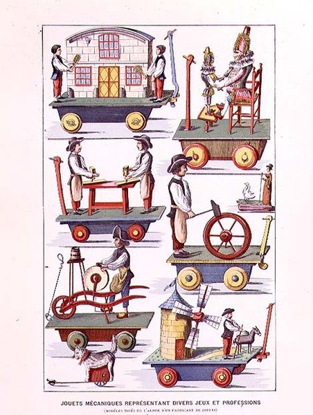 Katalog zabawek mechanicznych z Historii zabawek autorstwa Henri dAllemagne autorstwa French School