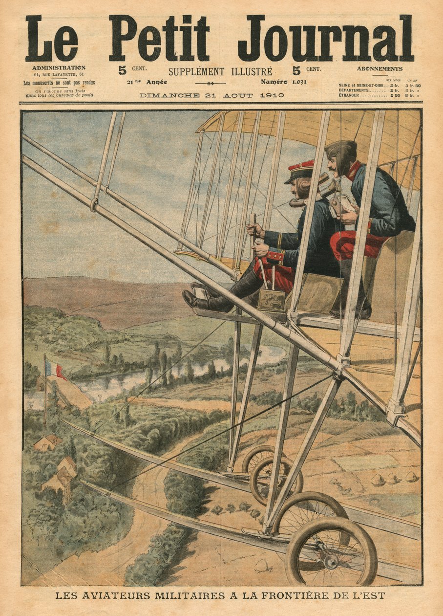 Lotnicy wojskowi na froncie wschodnim, ilustracja z „Le Petit Journal”, dodatek ilustr., 21.08.1910 autorstwa French School