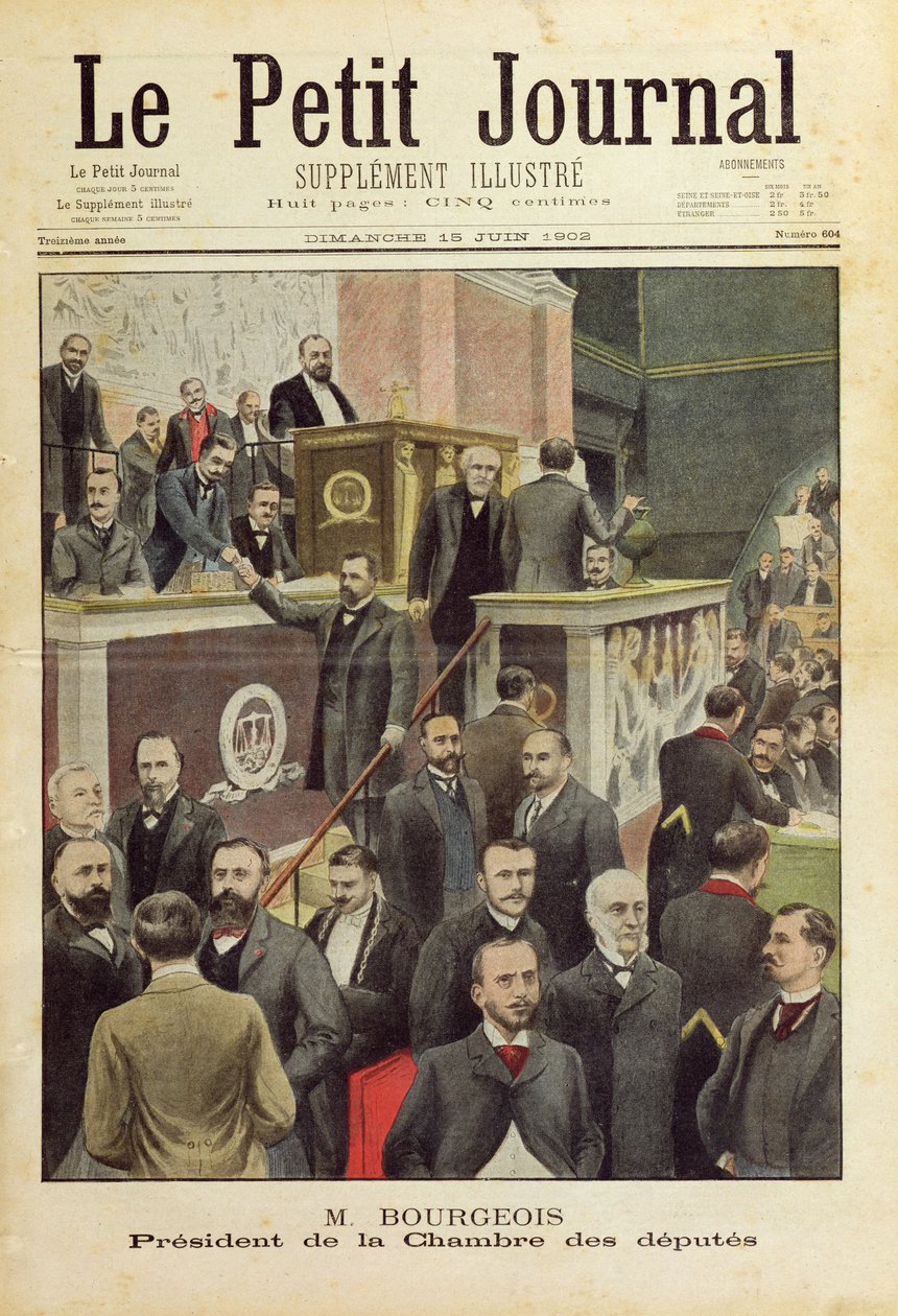 Monsieur Bourgeois, przewodniczący Izby Deputowanych, okładka „Le Petit Journal”, 15 czerwca 1902 autorstwa French School
