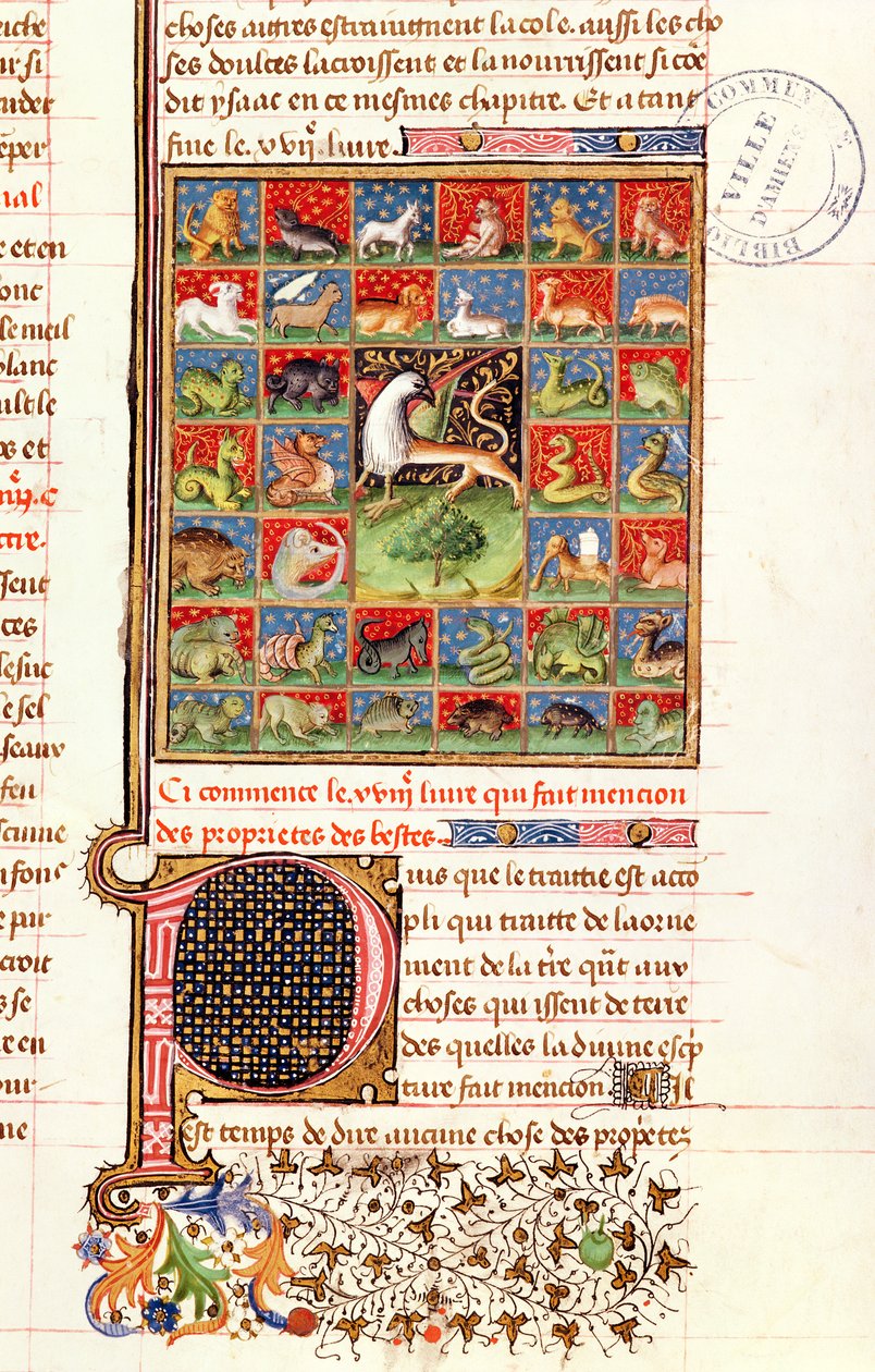Ms 399 k. 241 Właściwości zwierząt, z „Livre des Proprietes des Choses” Barthelemy the English autorstwa French School
