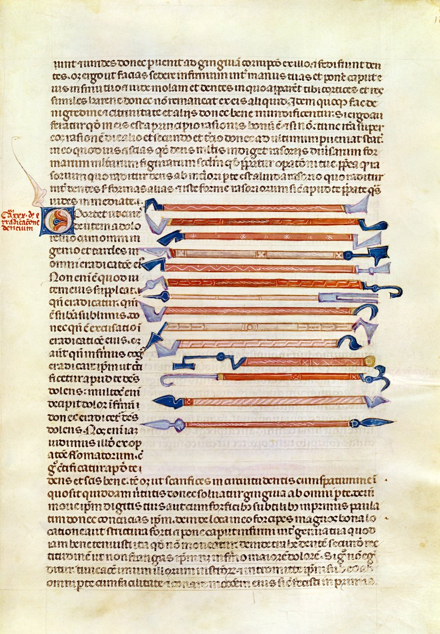 Ms 89 Ter fol.115 Instrumenty chirurgiczne z traktatu Abula Qasima Kalafa ibn al-Abbas al Zahrawi (Albucasis) autorstwa French School