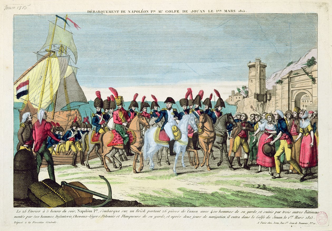 Napoleon (1769-1821) Wyjazd do Golfa Juan, 1 marca 1815 autorstwa French School