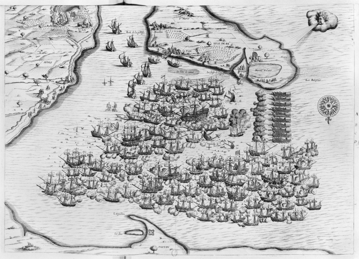 Bitwa morska pod Saint-Martin-de-Re w dniu 27 października 1622, Ile de Re autorstwa French School