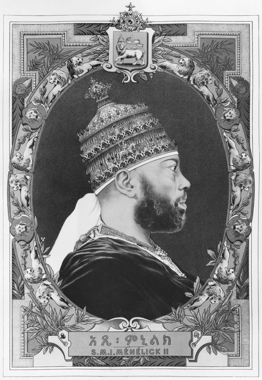 Negus z Etiopii, Menelik II (1844-1913) autorstwa French School