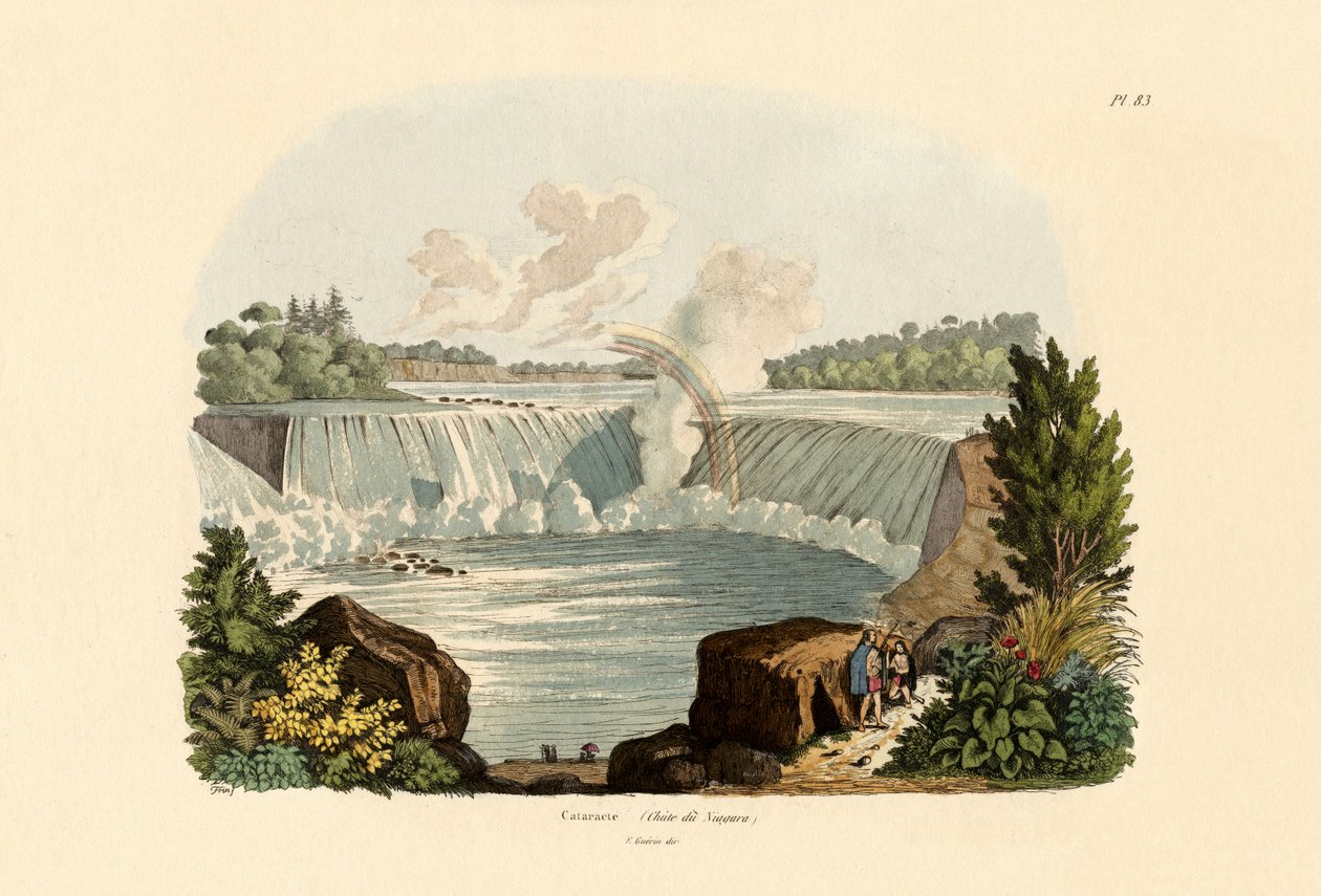 Wodospad Niagara, 1833-39 autorstwa French School