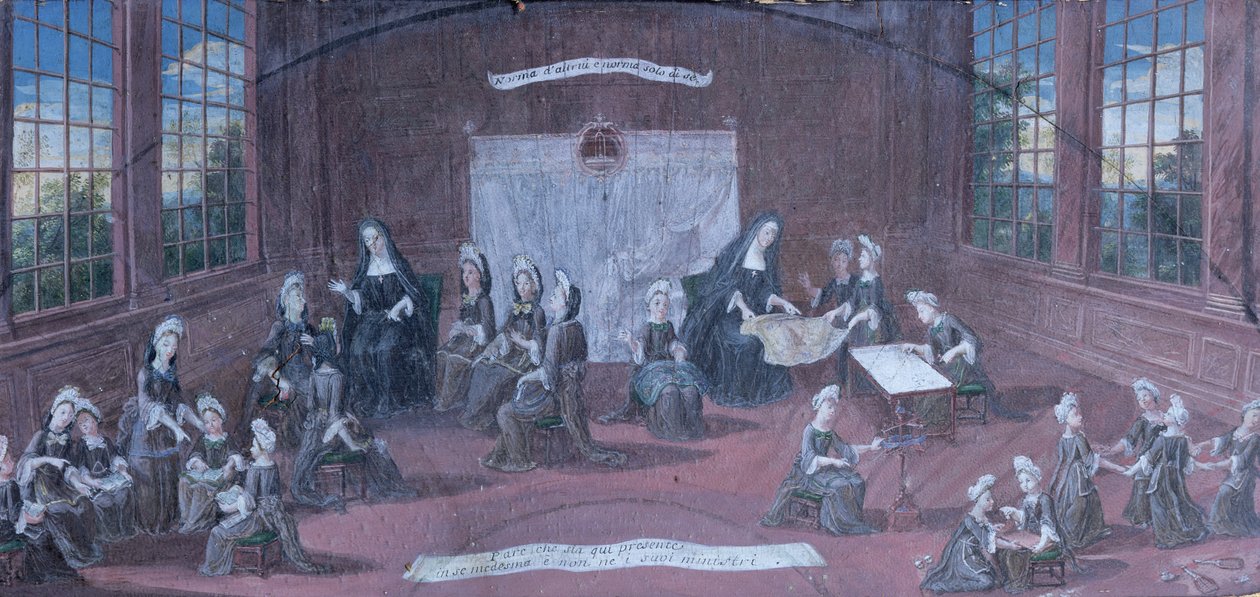 Zakonnice uczą młode dziewczyny autorstwa French School