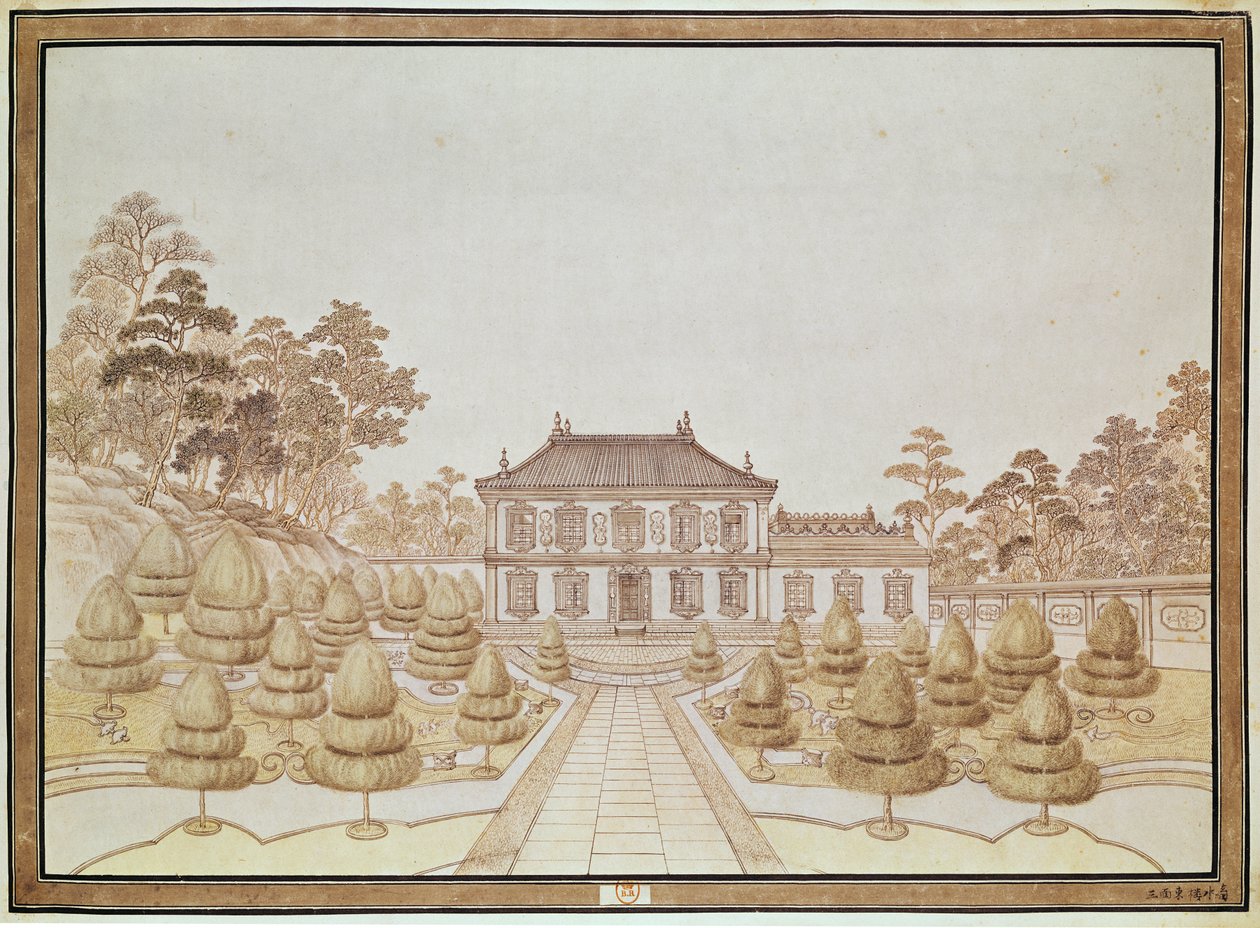 Jeden z 36 pałaców cesarza w Yuen Ming Yuen, zbudowany przez Benoita w 1750 r autorstwa French School