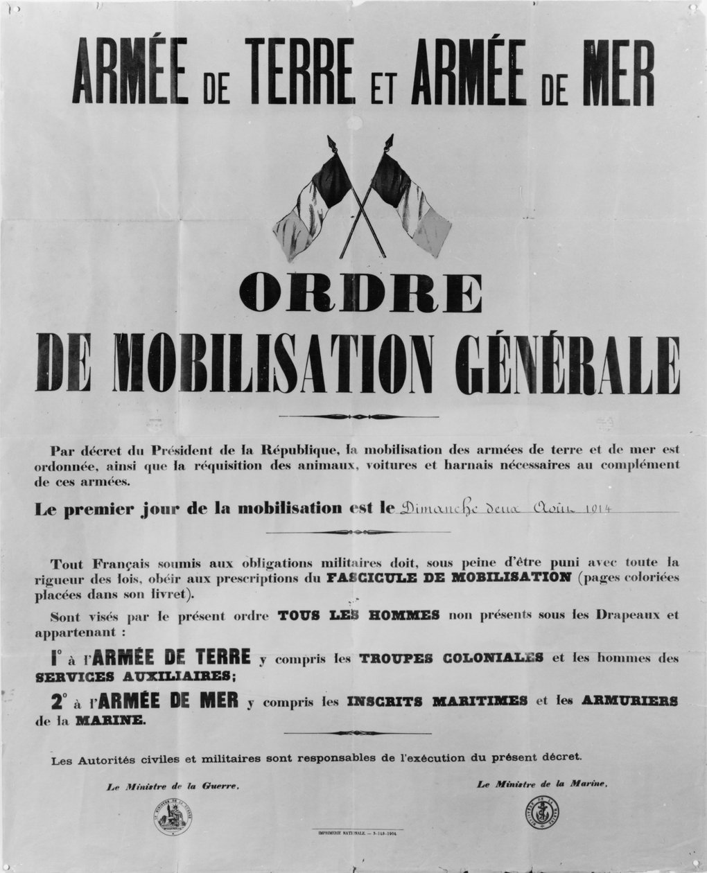 Rozkaz powszechnej mobilizacji, 1914 autorstwa French School