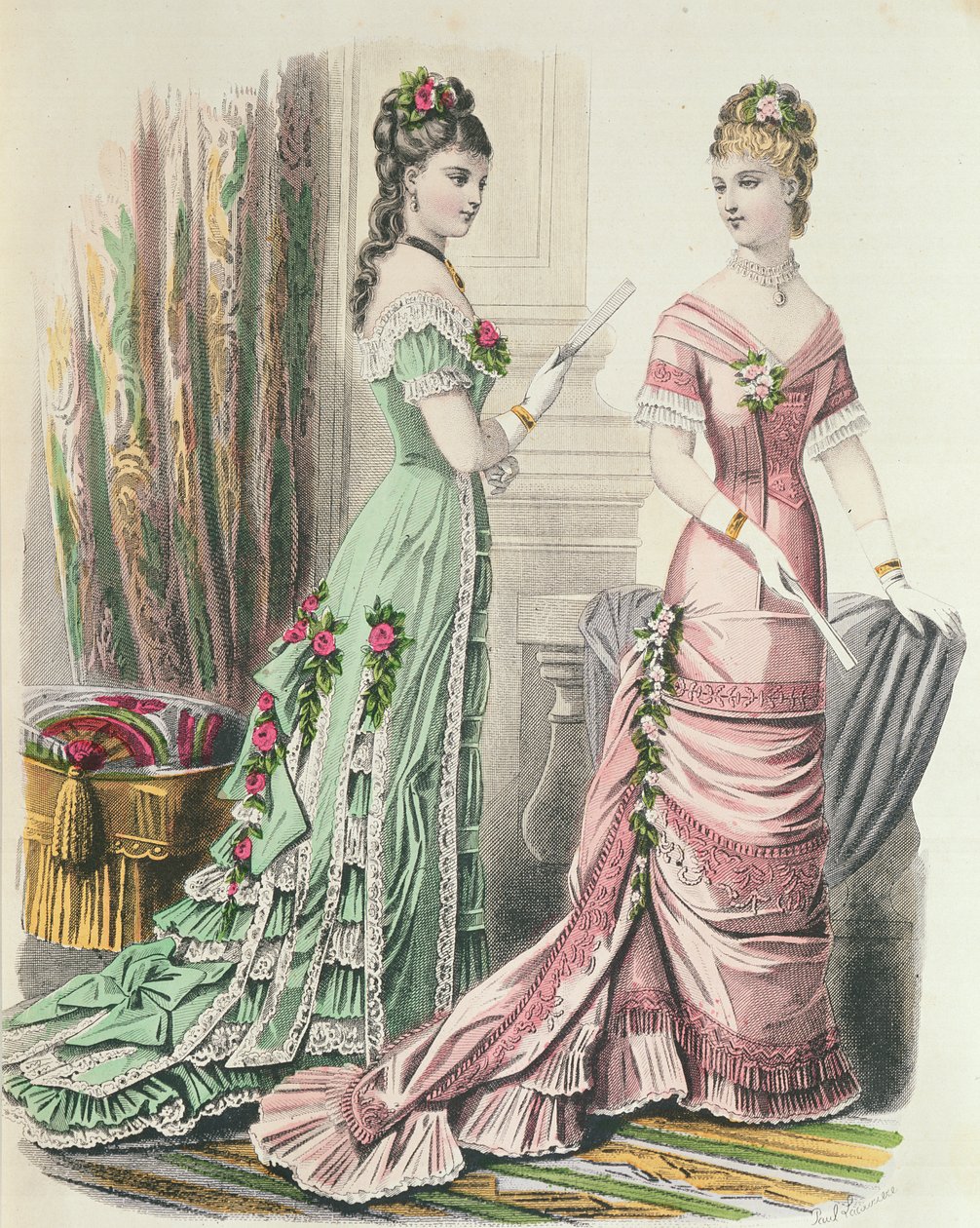 Moda paryska, z „Journal des Demoiselles” wydanego Dupuy Paris, 1878 autorstwa French School