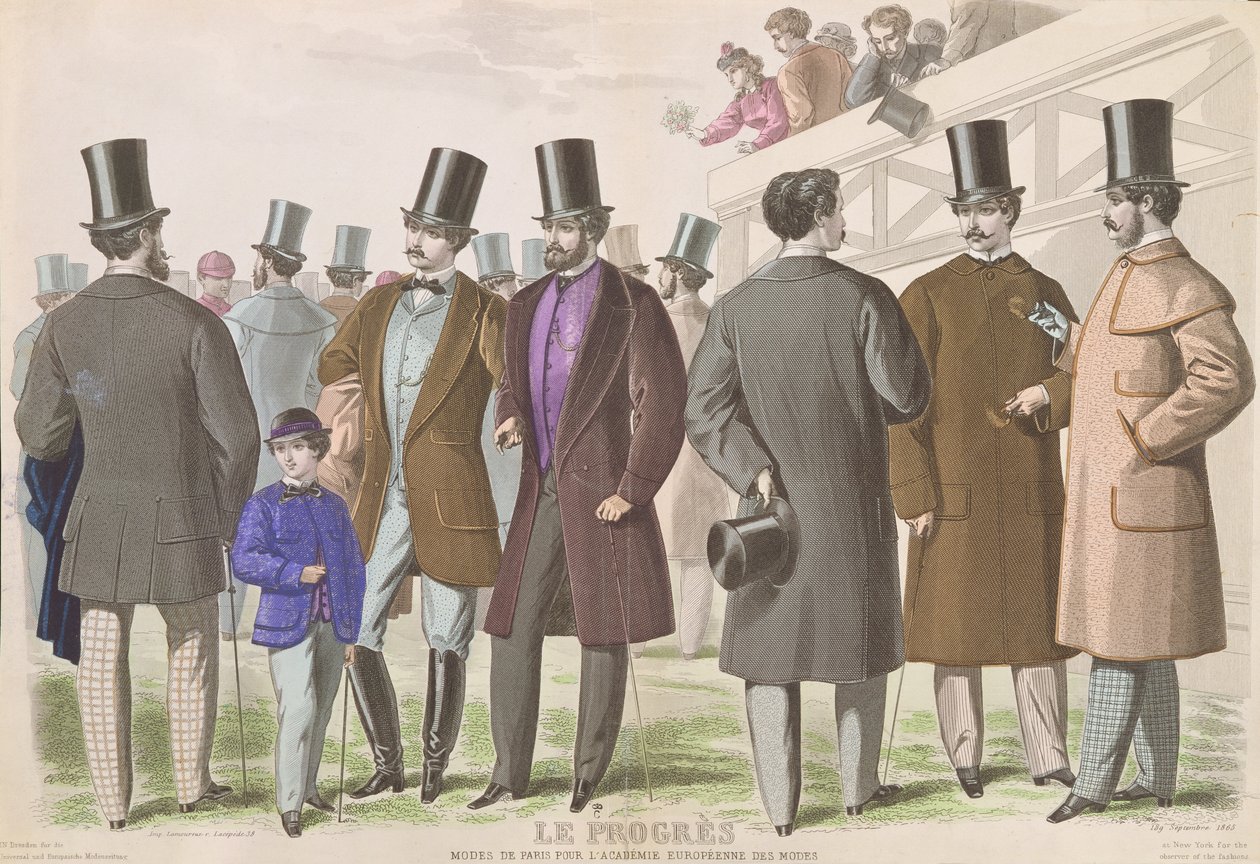 Paryska reklama modnej odzieży męskiej, 1865 autorstwa French School