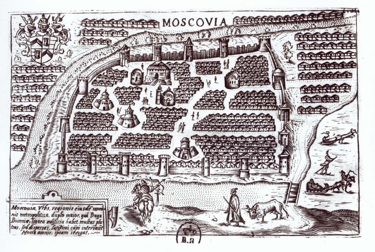 Plan Moskwy, 1628 autorstwa French School