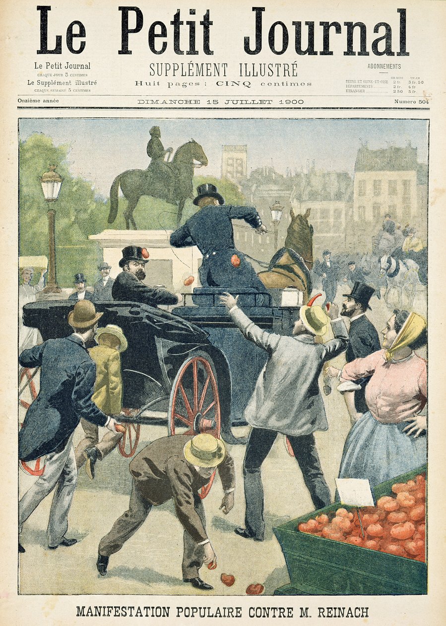 Ludowy protest przeciwko Josephowi Reinachowi (1856-1921) z „Le Petit Journal”, 15 lipca 1900 autorstwa French School