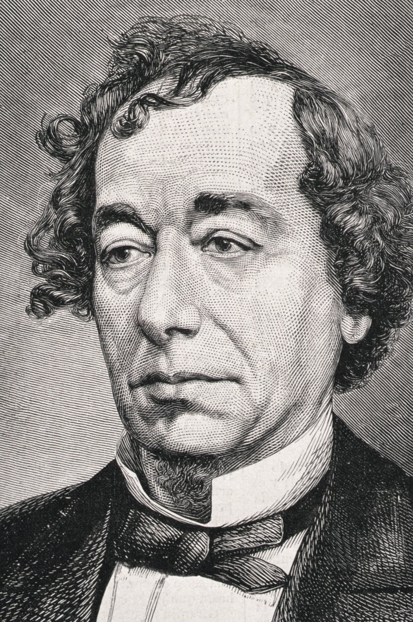 Portret Benjamina Disraeli, 1. hrabia Beaconsfield (1804-81) autorstwa French School