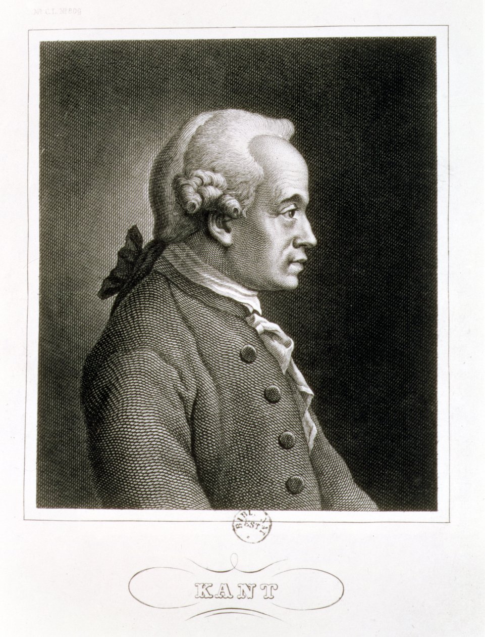 Portret Immanuela Kanta (1704-1804), niemieckiego filozofa autorstwa French School
