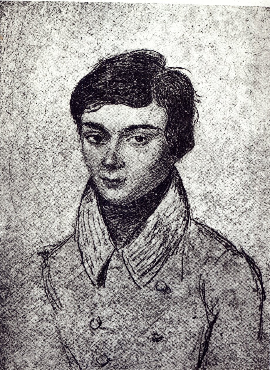 Portret Evariste Galois (1811-32) (heliograwiura) autorstwa French School