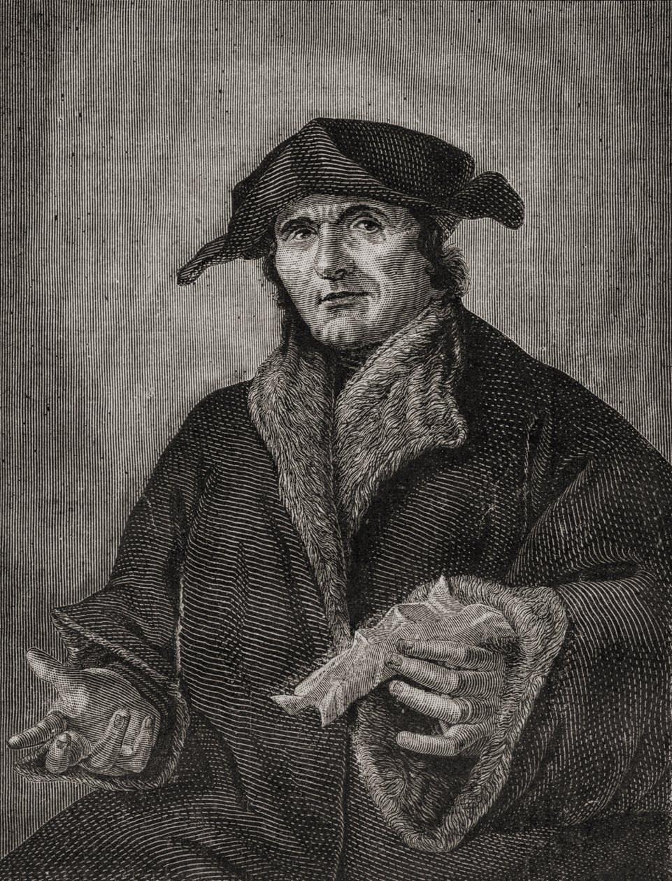 Portret Jana Kalwina (1509-64) francuskiego teologa i reformatora autorstwa French School