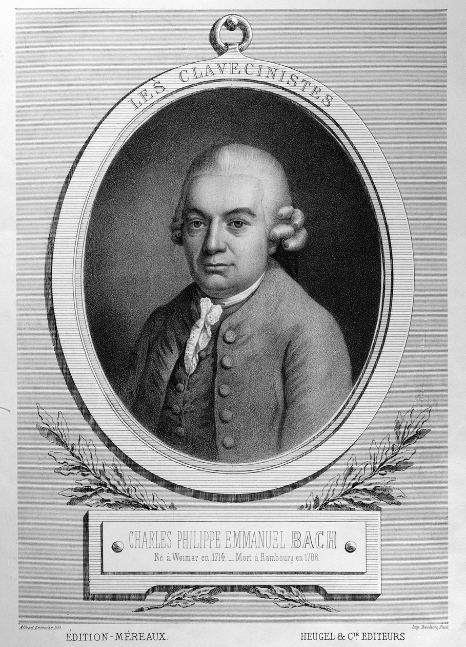 Portret Karla Philippa Emmanuela Bacha (1714-88) autorstwa French School