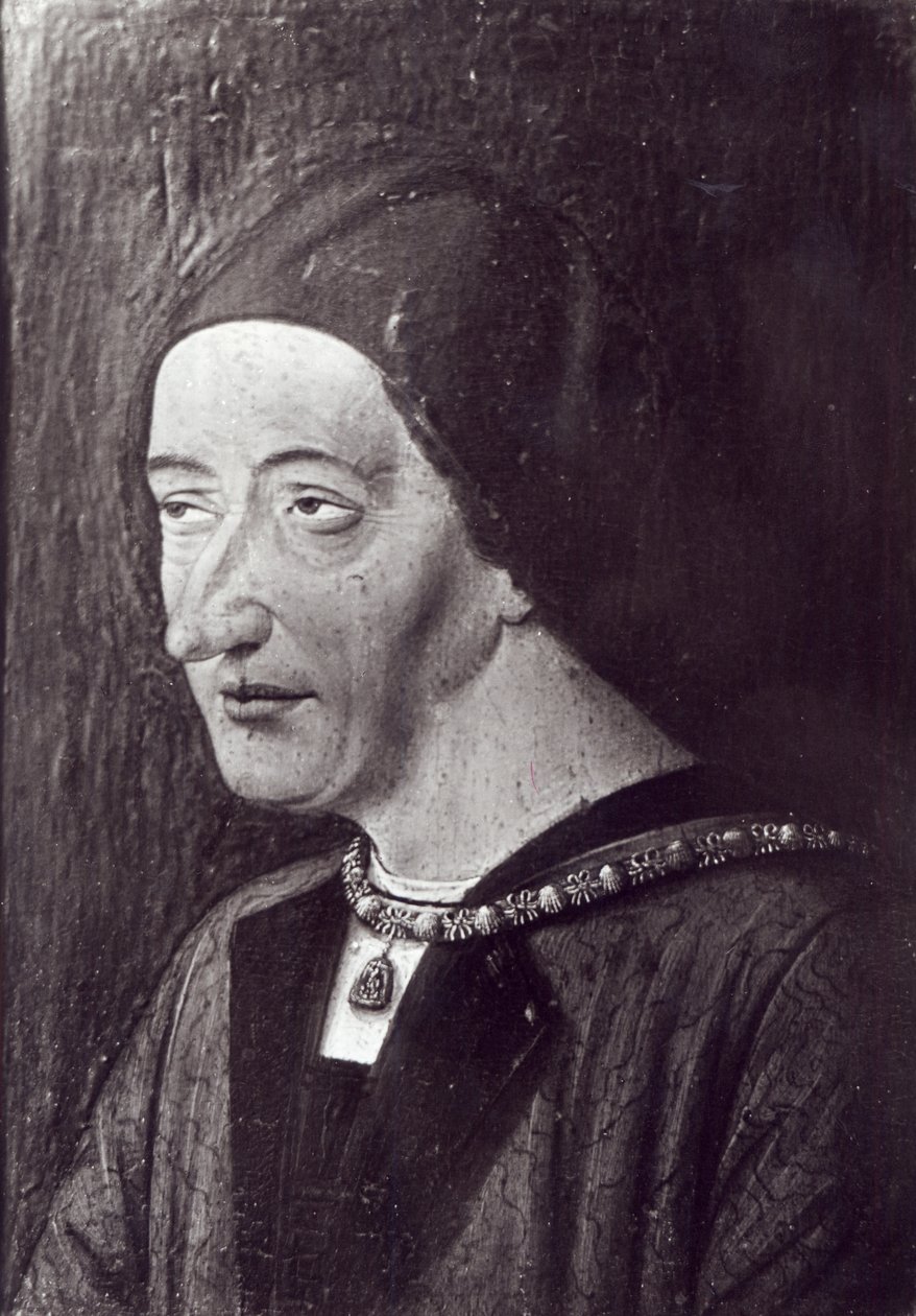 Portret Ludwika XI (1423-83) 1482 autorstwa French School