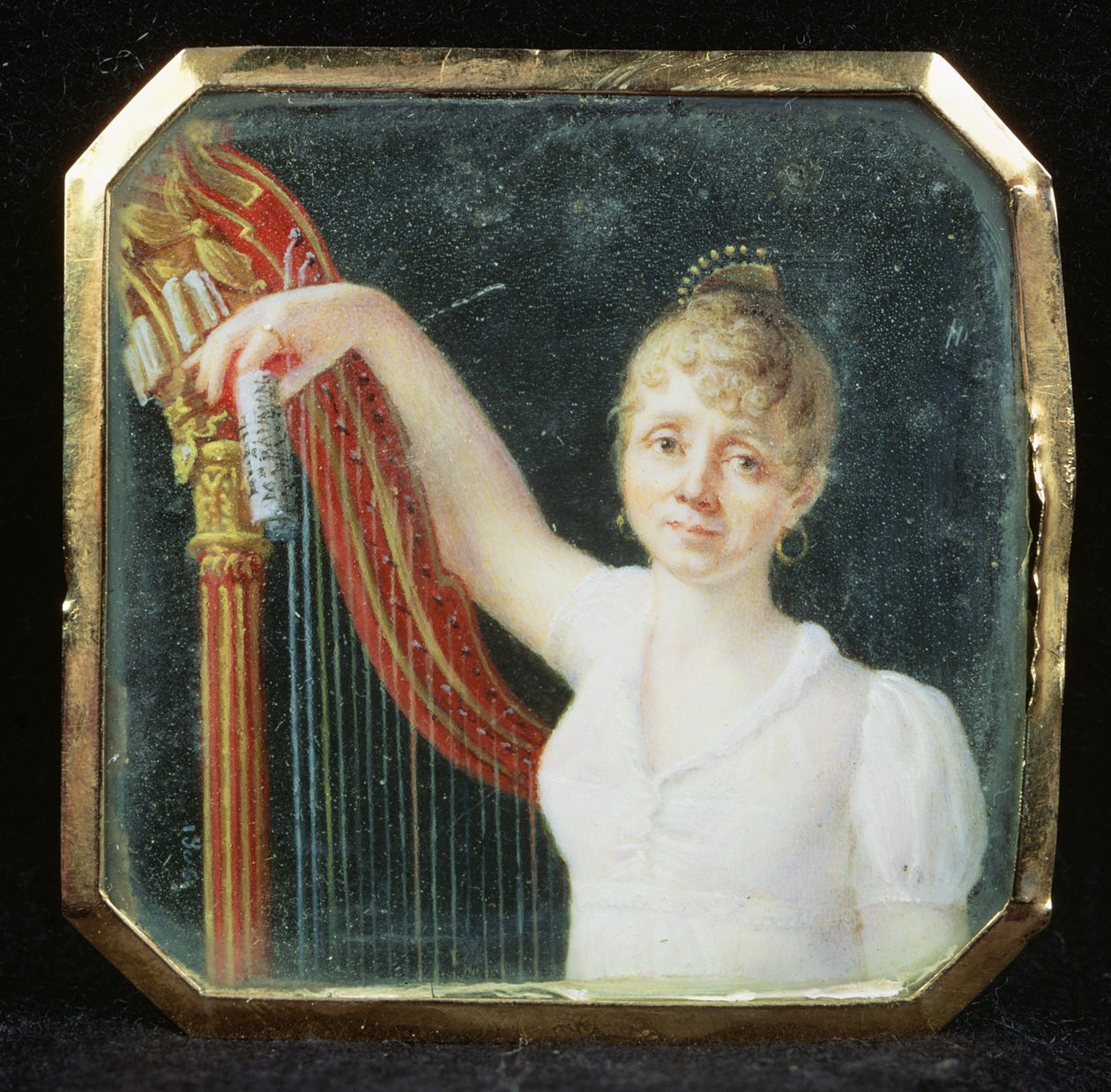Portret Madame Beaumont (emalia na kości słoniowej) autorstwa French School