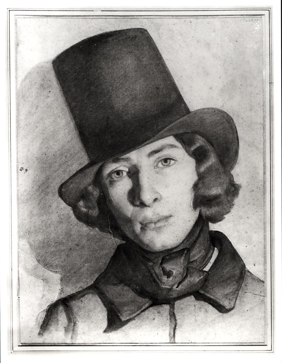 Portret Maurice Sand (1823-89) (gwasz i pierre noire na papierze) autorstwa French School