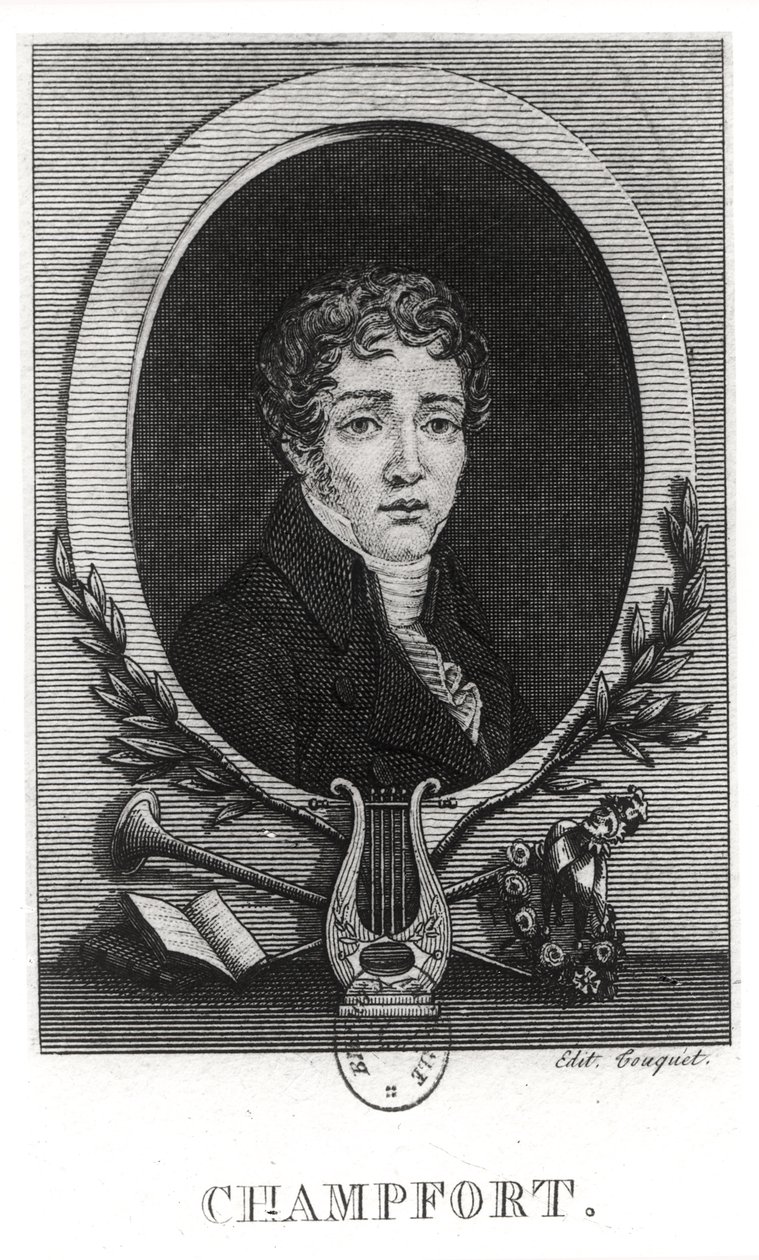 Portret Sebastiana-Rocha Nicolasa (1740-1794) znanego jako Nicolas de Chamfort autorstwa French School