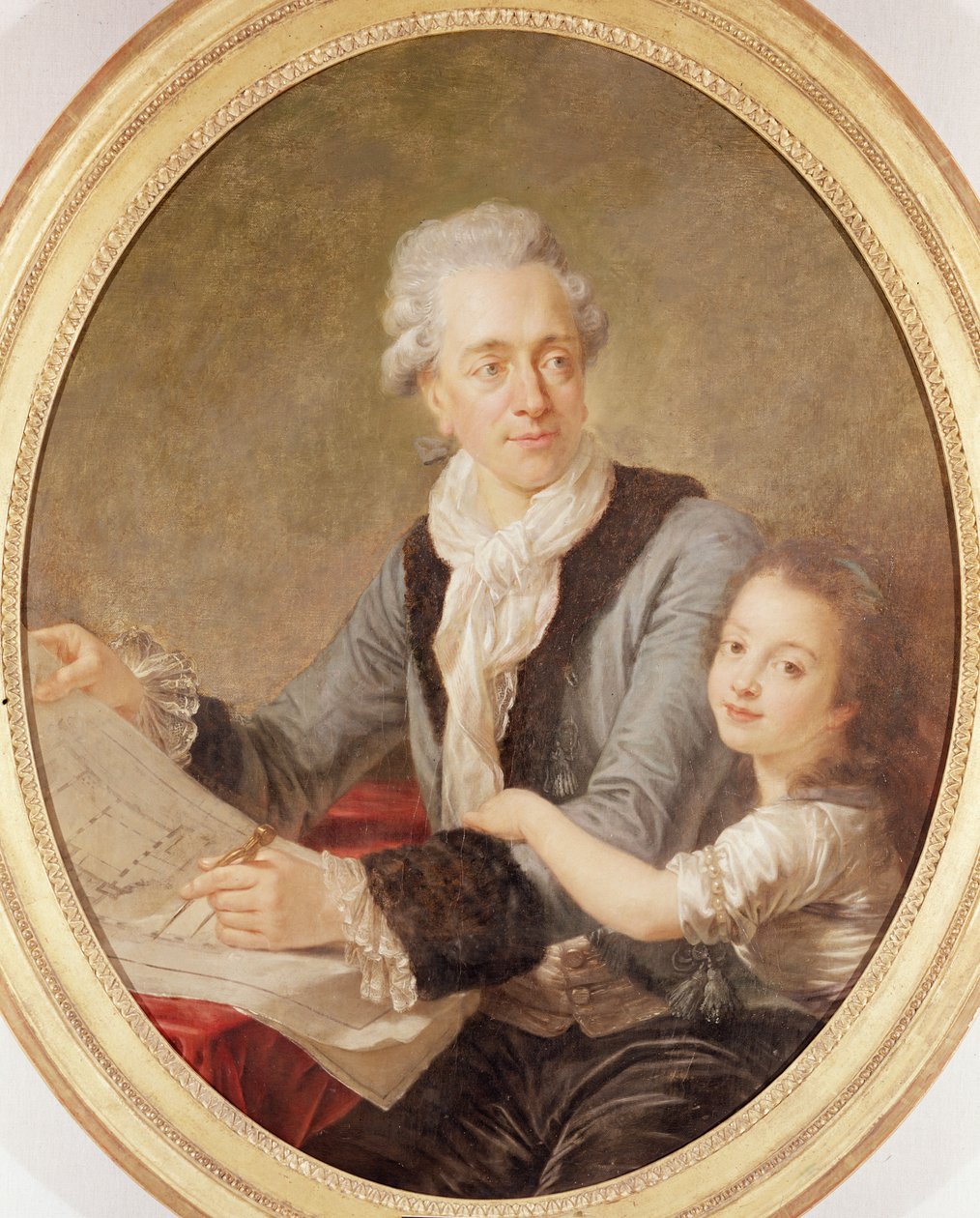 Portret architekta Ledoux i jego córki autorstwa French School