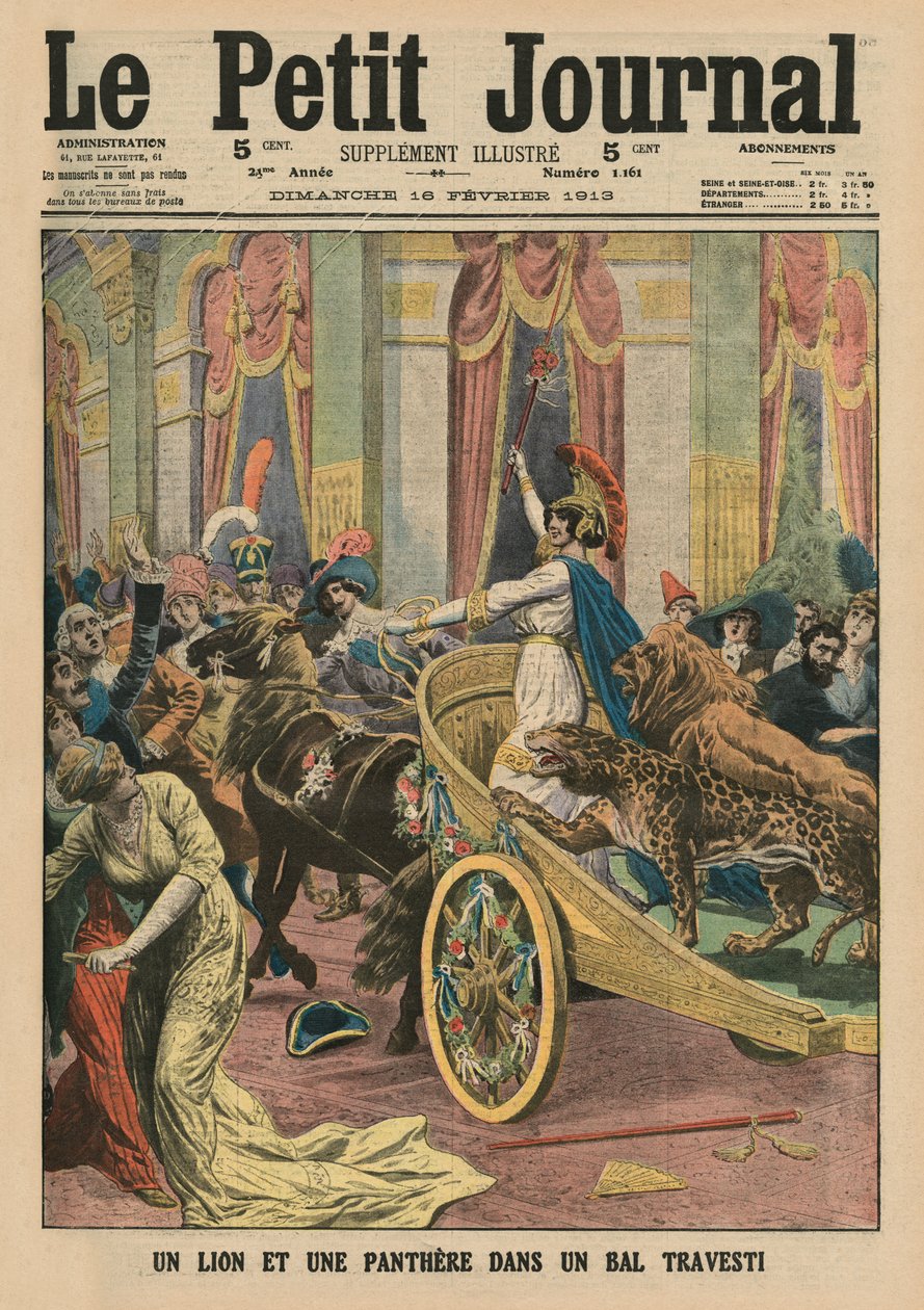 Księżniczka Radziwiłła na balu przebierańców w Rzymie, ilustracja na okładce z „Le Petit Journal”, dodatek ilustr., 16.02.1913 autorstwa French School