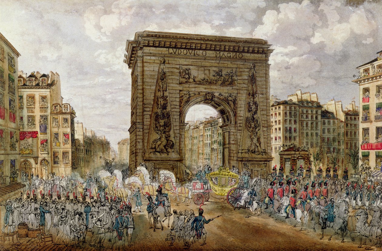 Procesja papieża Piusa VII (1742-1823) w Paryżu, 28 listopada 1804 autorstwa French School