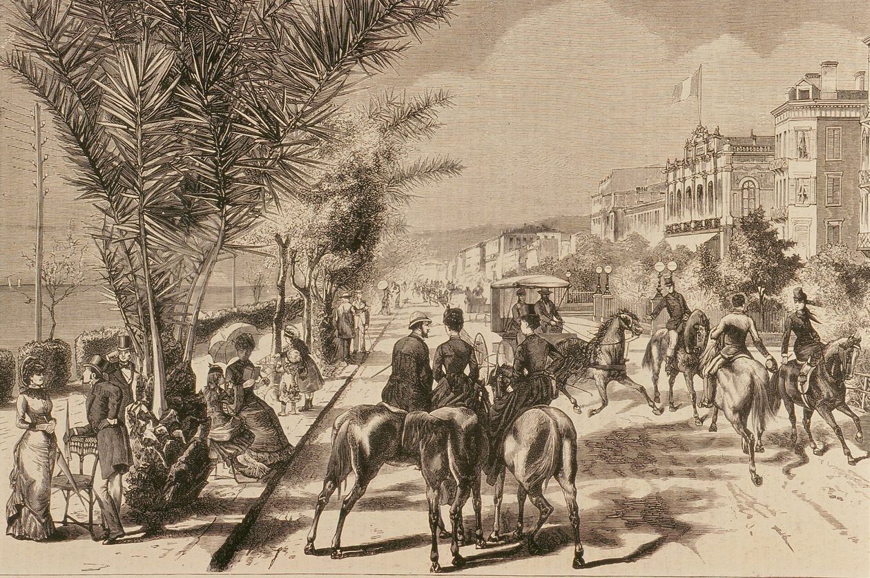 Promenada Anglików, Nicea, 1880 autorstwa French School