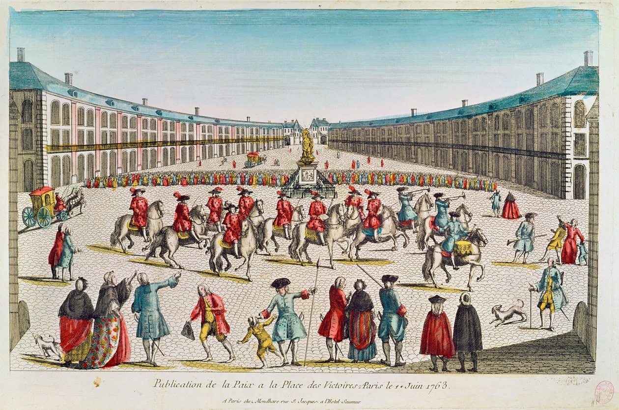 Publikacja Pokoju, Place des Victoires, czerwiec 1763 autorstwa French School