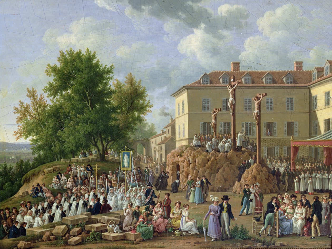Procesja religijna na Mont Valerien, 1819 autorstwa French School