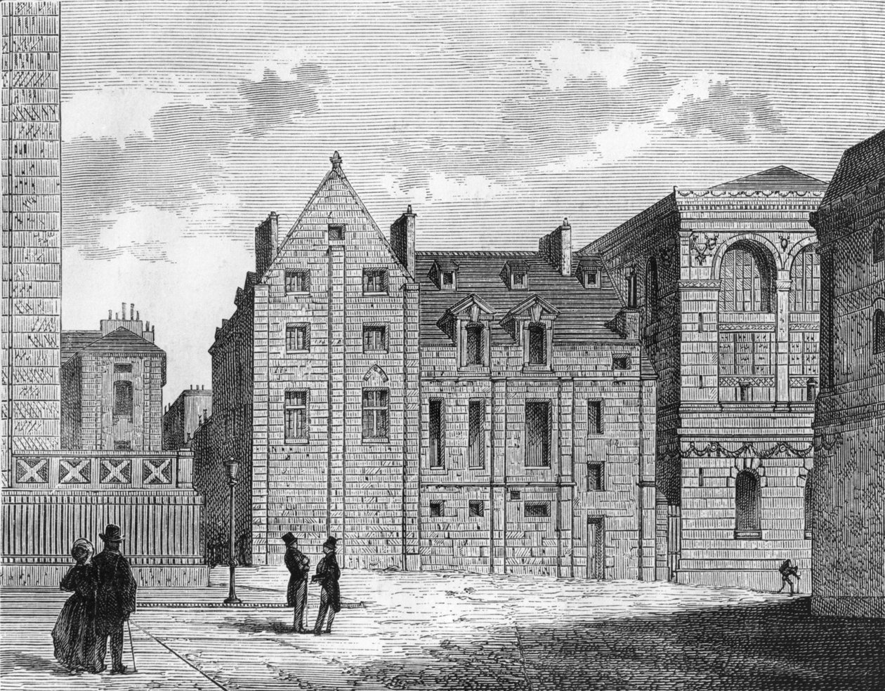 Pozostałości kolegium Montaigu, c.1850 autorstwa French School