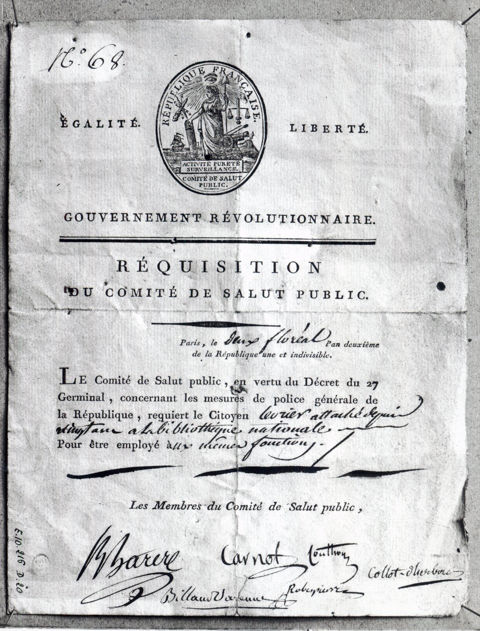 Rekwizycja Komitetu Bezpieczeństwa Publicznego, 1789-99 autorstwa French School