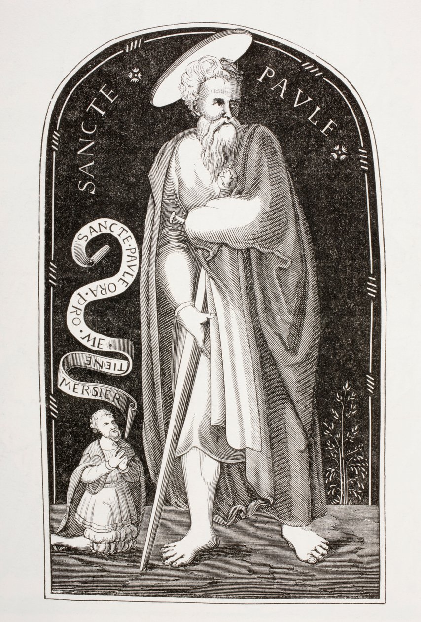 Św. Paweł Apostoł, według emalii z Limoges autorstwa Etienne Mercier, z „Les Arts au Moyen Age”, opublikowany 1873 autorstwa French School