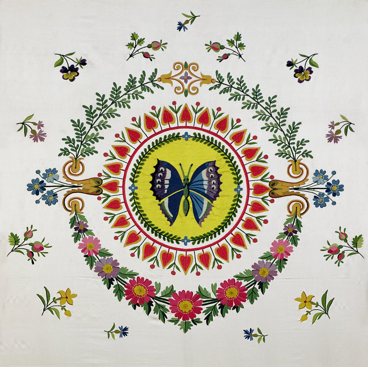 Pokrowiec na siedzenie Bissardona, Cousin and Bony, 1811 (haftowana satyna) autorstwa French School