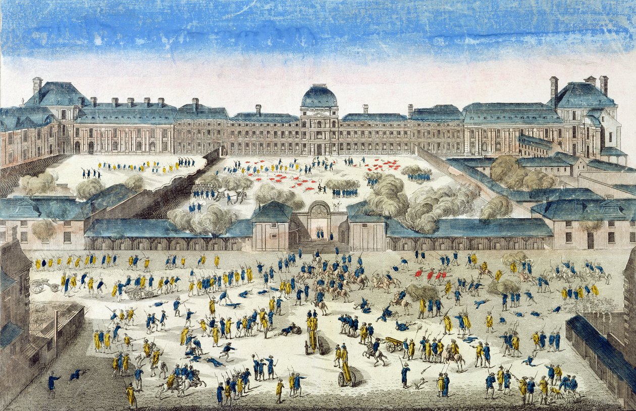 Oblężenie Chateau des Tuileries, 10 sierpnia 1792 r. autorstwa French School