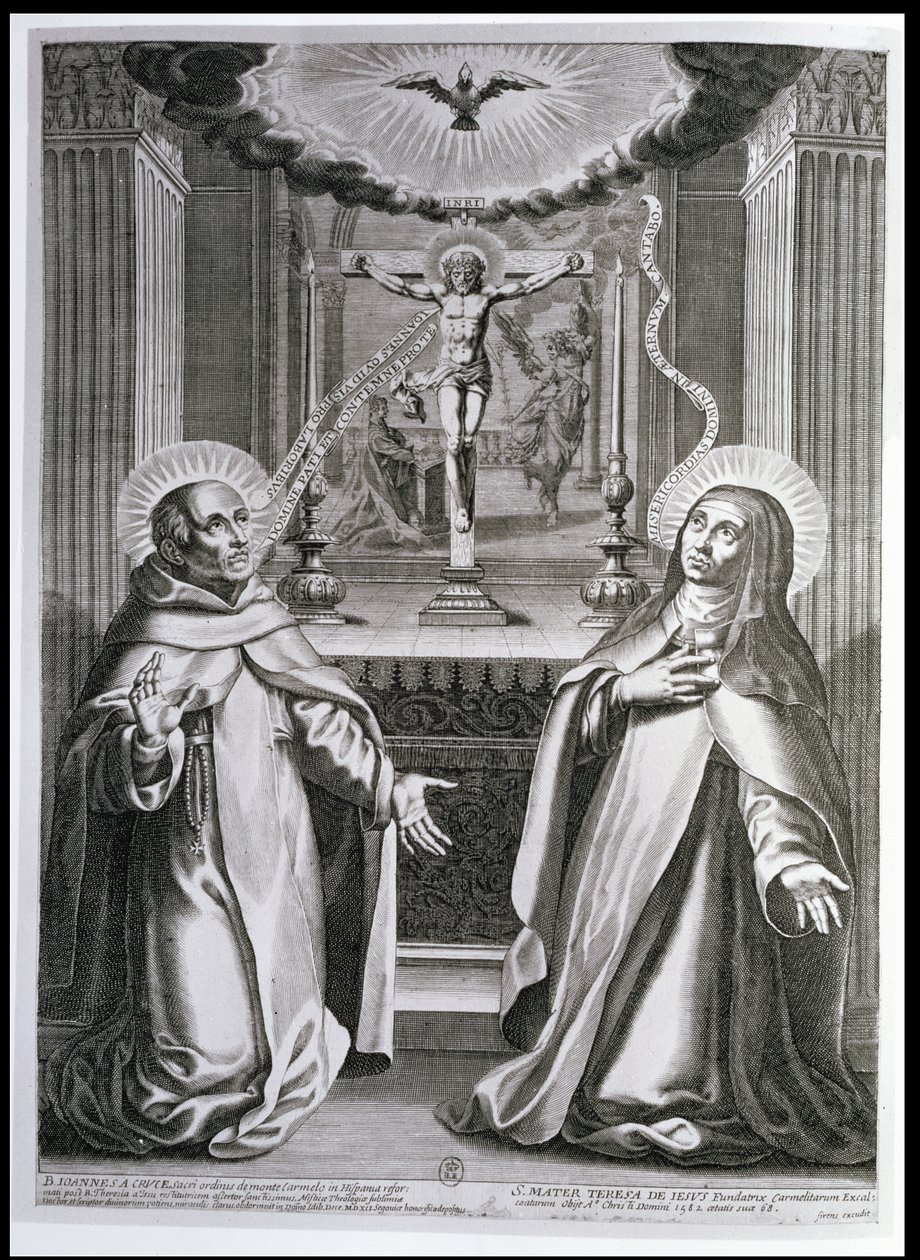 św. Jan od Krzyża i św. Teresa z Avila autorstwa French School