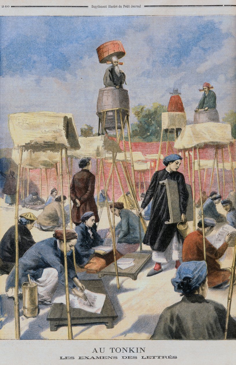 Studenci na egzaminie, Tonking, z Le Petit Journal, 28 lipca 1895 r. autorstwa French School
