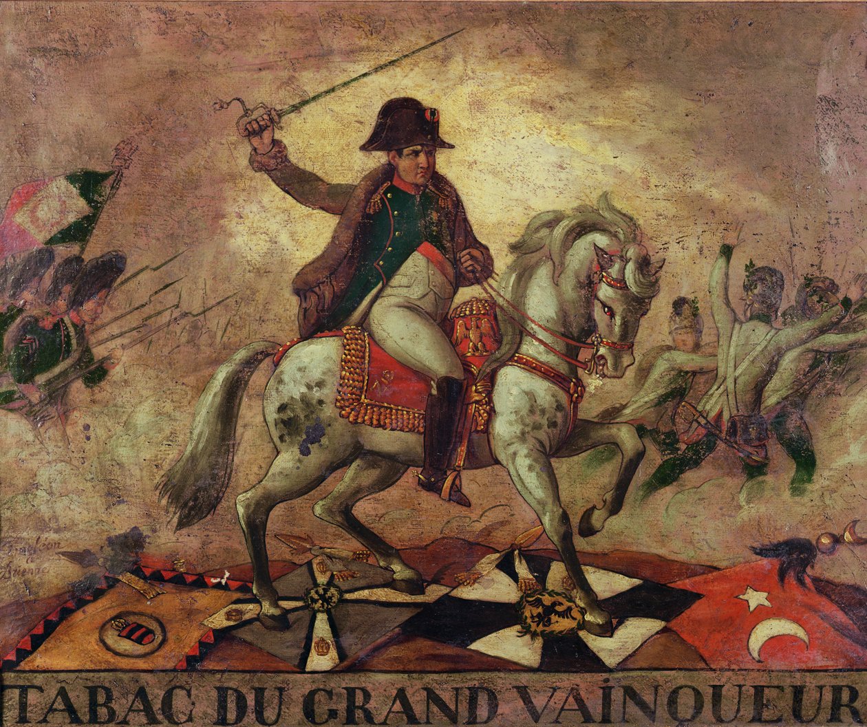 „Tabac du Grand Vainqueur”, szyld sklepu tytoniowego przedstawiający Napoleona I (1769-1821) autorstwa French School