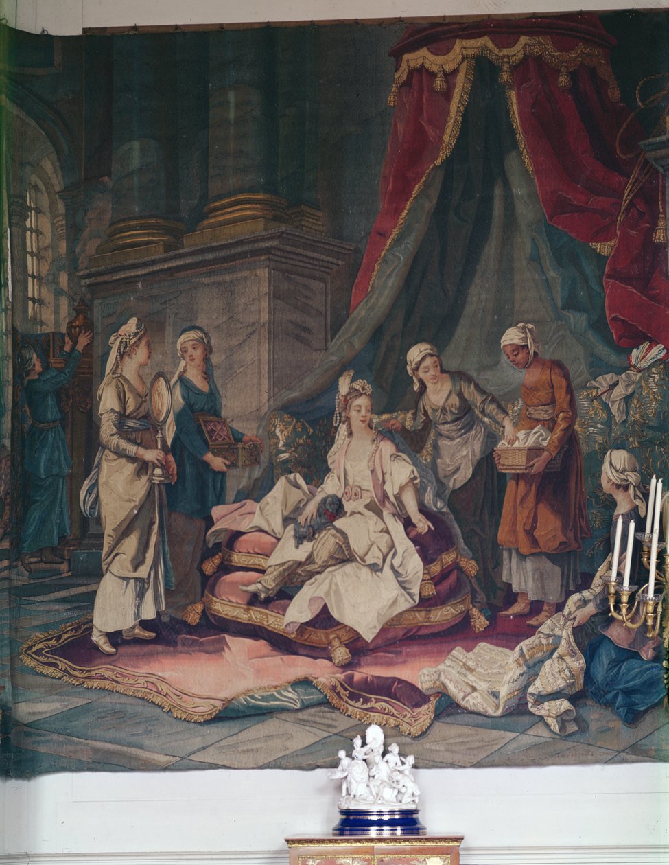 Gobelin z serii Kostium turecki według bajek A.Van Loo, 1722-76 (materiał) autorstwa French School