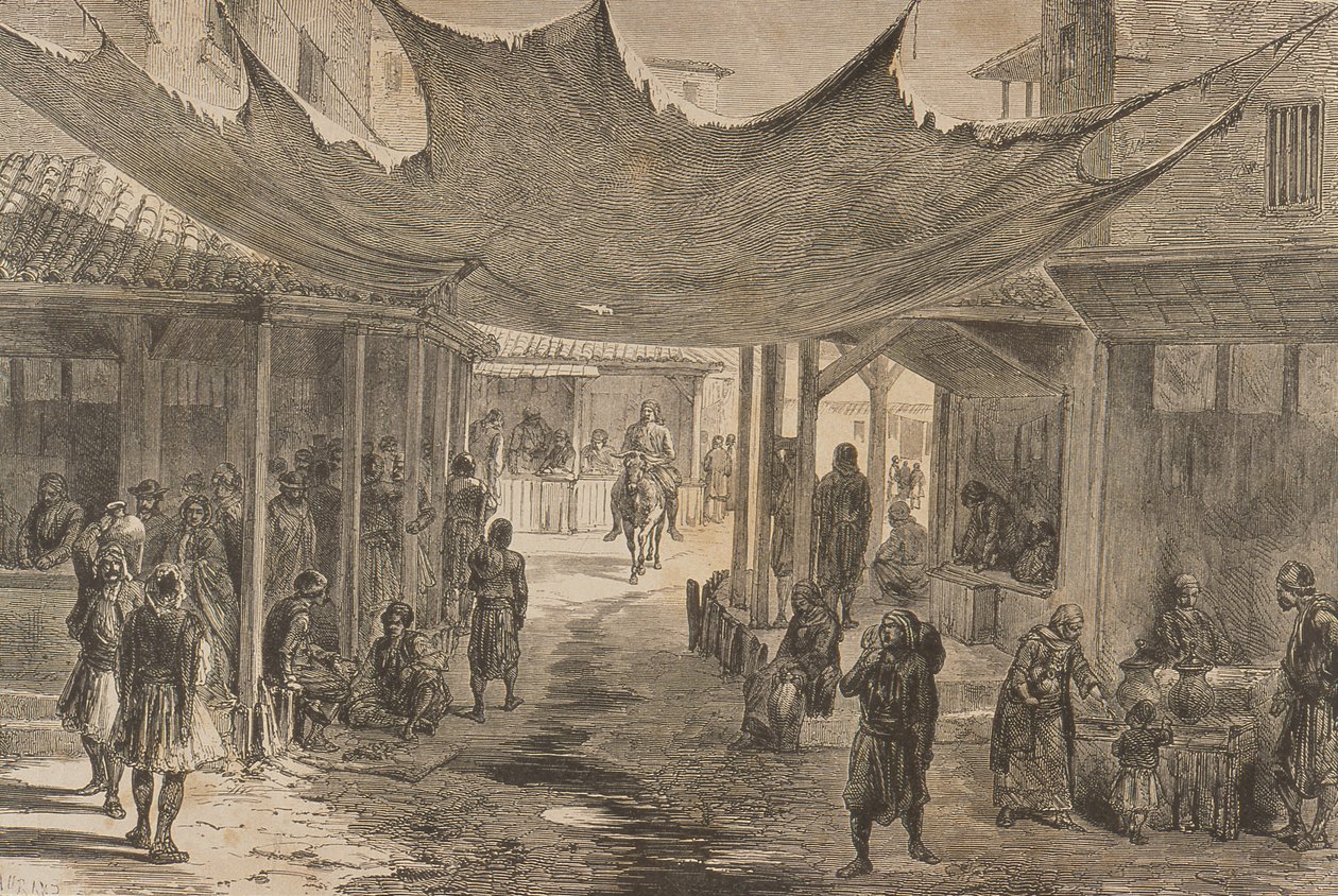 Agora w Atenach w latach 60. XIX wieku autorstwa French School