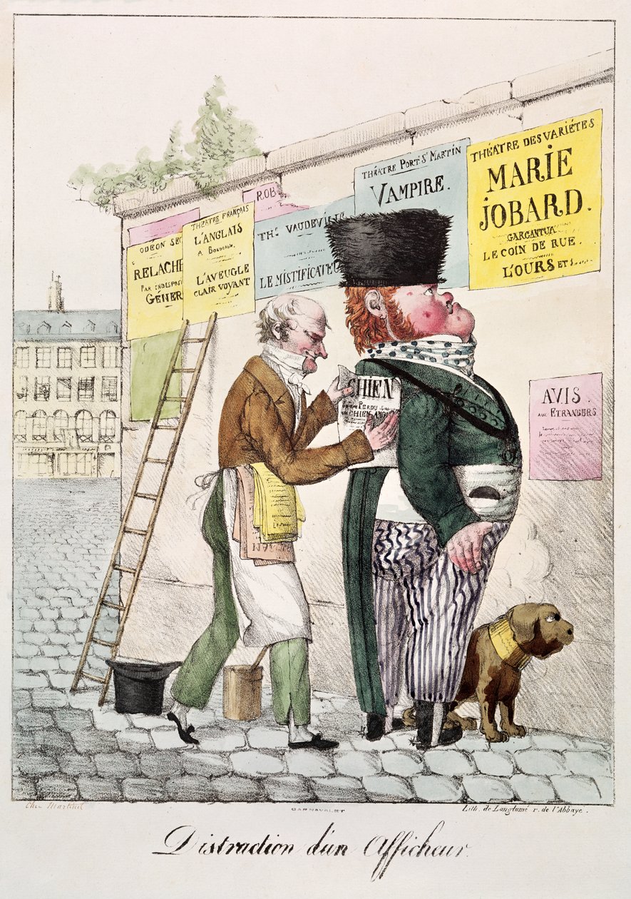 Zabawna naklejka z rachunkiem, 1820 autorstwa French School